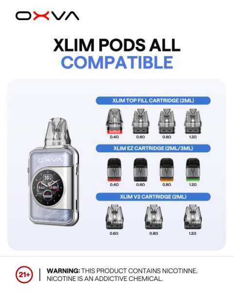 OXVA XLIM 系列空倉／Pod 規格選項 compatibility