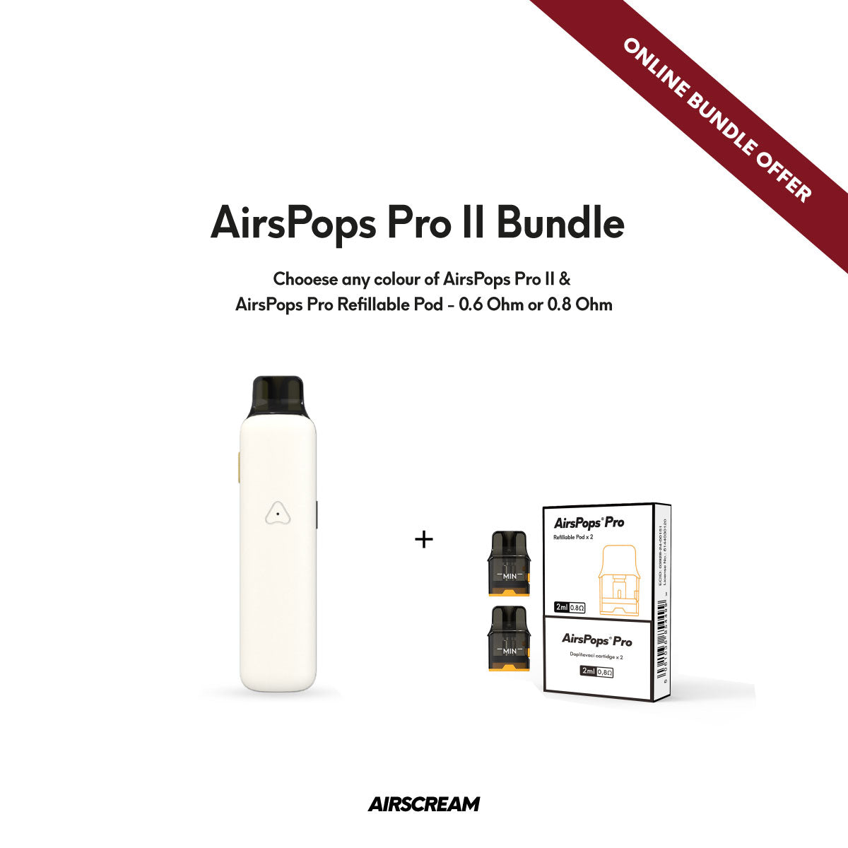 AIRSCREAM AirsPops Pro II 電子煙主機與耗材 package