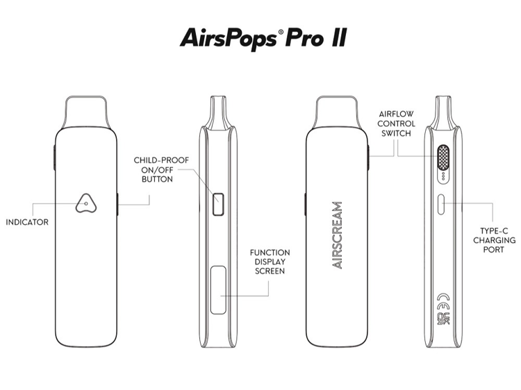 AIRSCREAM AirsPops Pro II 電子煙主機與耗材 usage