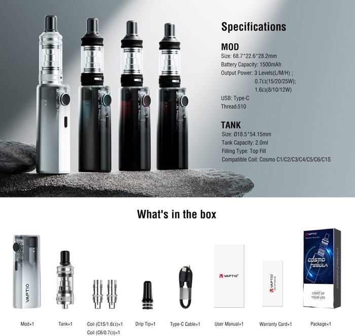 帕拉德VAPTIO COSMO Nebula 星雲主機/成品芯 compatibility